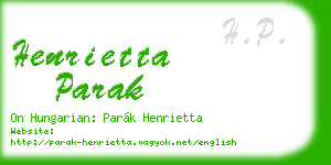henrietta parak business card
